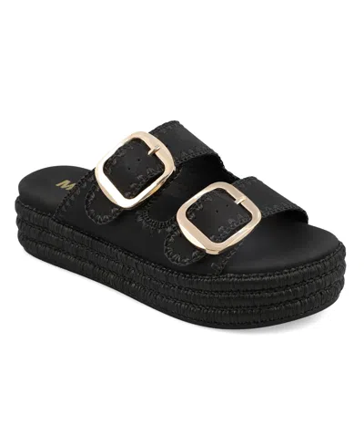 Mia Women's Mieko Flatform Slip-on Slide Sandals In Black