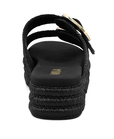 Mia Women's Mieko Flatform Slip-on Slide Sandals In Black