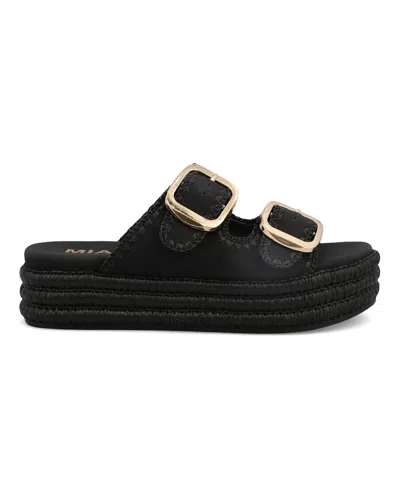 Mia Women's Mieko Flatform Slip-on Slide Sandals In Black