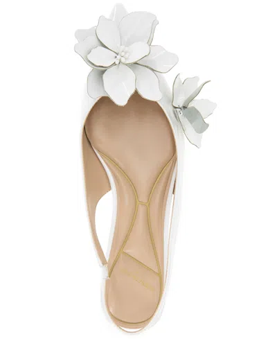 Kenneth Cole New York Women's Tayla Pointed Toe Slingback Flats In White Patent