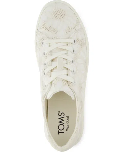 Toms Women's Kameron Lace-up Sneaker White Floral Eyelet In White Oversized Floral Eyelet