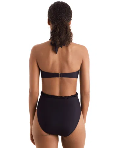 Mimi Flamingo Sonny Ruffle Cutout One-piece Swimsuit In Black