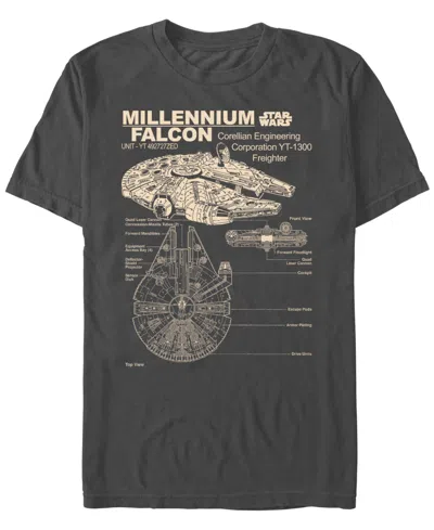 Star Wars Men's Corellian Freighter Short Sleeve T-shirt In Charcoal