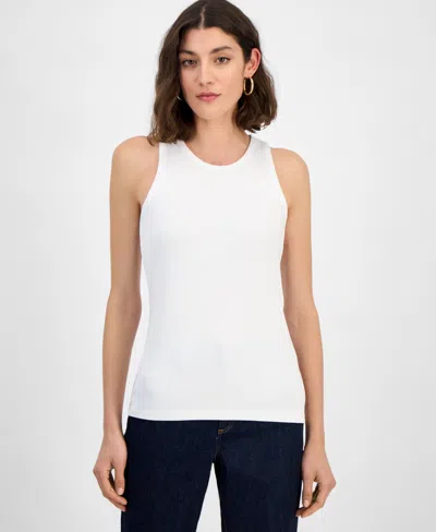 Inc International Concepts Women's Ribbed Knit Tank Top, Exclusively At Macy's In Bright White