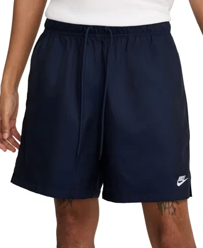 Nike Men's Club Woven Flow Shorts In Obsidian,obsidian,white