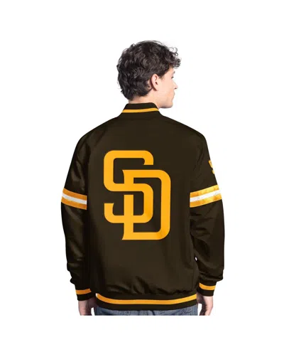 Starter Brown San Diego Padres Scout Full-snap Varsity Jacket In Brown