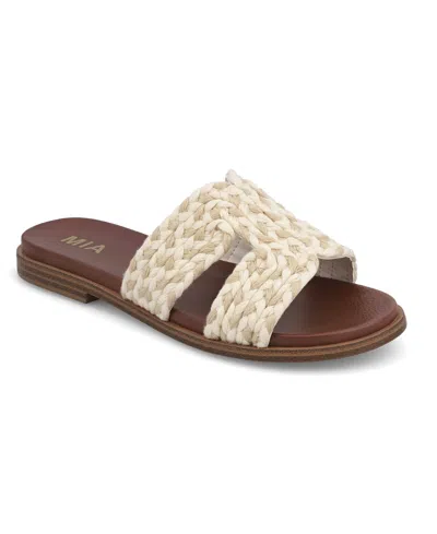 Mia Women's Poet Round Toe Flat Sandals In Neutral