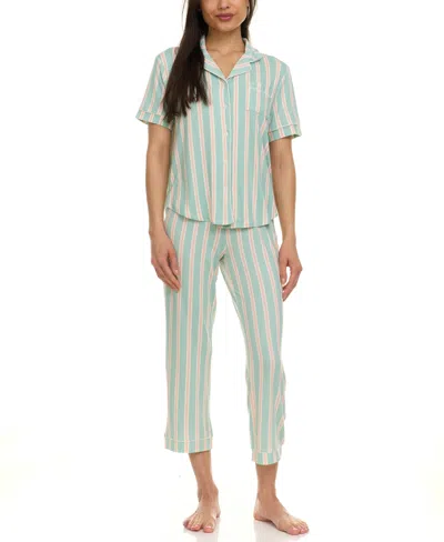 Flora By Flora Nikrooz Women's Annie Printed Capri Pajama Set In Blue