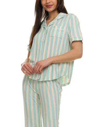 Flora By Flora Nikrooz Women's Annie Printed Capri Pajama Set In Blue