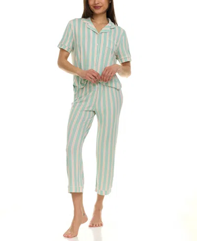 Flora By Flora Nikrooz Women's Annie Printed Capri Pajama Set In Blue