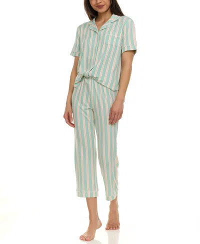 Flora By Flora Nikrooz Women's Annie Printed Capri Pajama Set In Blue