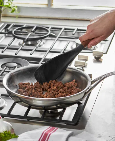 Staub Silicone With Wood Handle Spatula Spoon In Black,brown