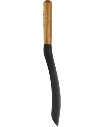 Staub Silicone With Wood Handle Spatula Spoon In Black,brown