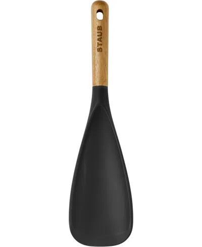Staub Silicone With Wood Handle Spatula Spoon In Black,brown