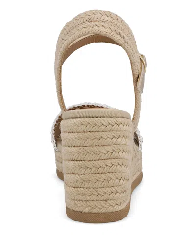 Mia Women's Becky Round Toe Wedge Sandals In Natural,gold