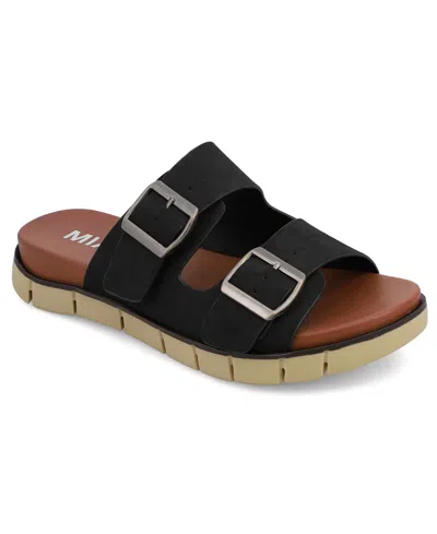 Mia Women's Esei Double Buckle Slip-on Slide Sandals In Black