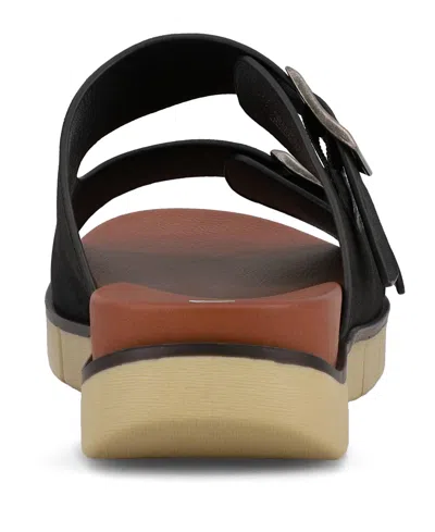 Mia Women's Esei Double Buckle Slip-on Slide Sandals In Black