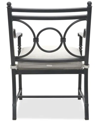 Agio Wythburn Mix And Match Scroll Outdoor Dining Chair In Pearl White,pewter Finish