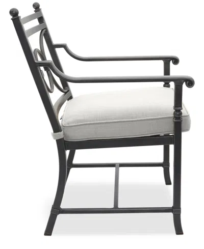 Agio Wythburn Mix And Match Scroll Outdoor Dining Chair In Pearl White,pewter Finish