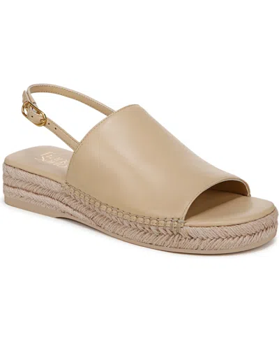 Franco Sarto Women's Rune Open Round Toe Slingback Espadrille Sandals In Buff Beige Leather