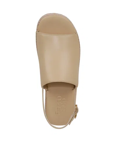 Franco Sarto Women's Rune Open Round Toe Slingback Espadrille Sandals In Buff Beige Leather