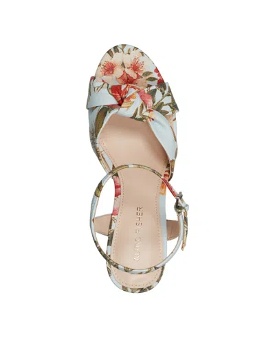 Marc Fisher Women's Deren High Block Heel Platform Sandals In Light Blue Floral