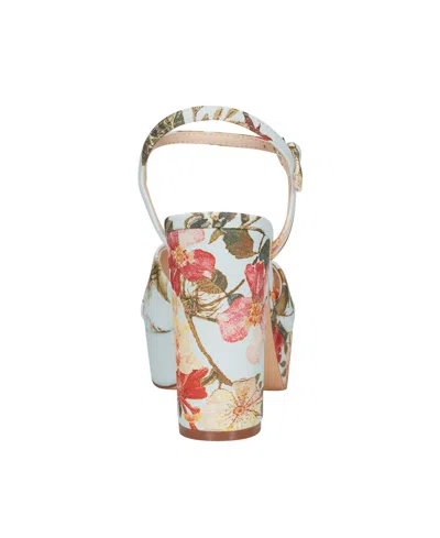 Marc Fisher Women's Deren High Block Heel Platform Sandals In Light Blue Floral