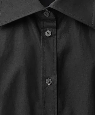 Mango Slim Fit Cotton Button-up Shirt In Black