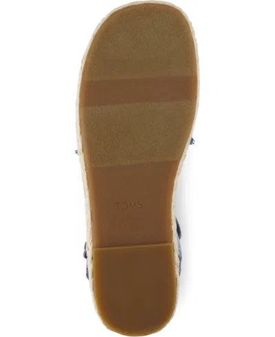 Toms Women's Abby Flatform Espadrille Sandal Dark Sky Textured Denim In Blue