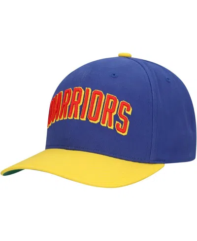 Mitchell & Ness Men's Royal/gold Golden State Warriors Team Up Classic Edition Adjustable Hat In Royal,gold