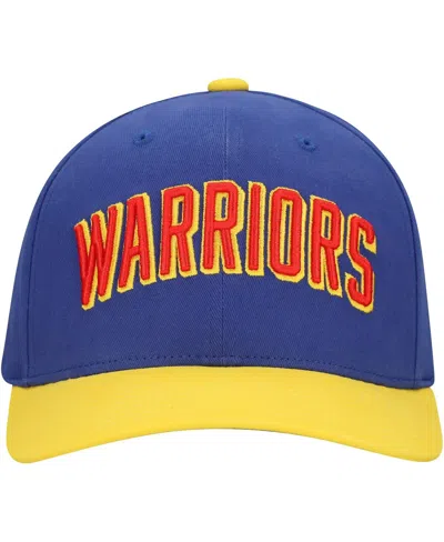 Mitchell & Ness Men's Royal/gold Golden State Warriors Team Up Classic Edition Adjustable Hat In Royal,gold