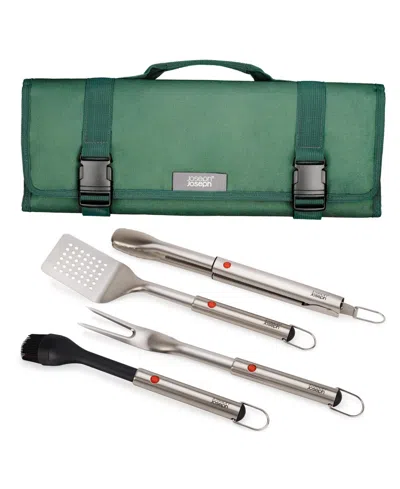Joseph Joseph Grillout 4 Pc. Bbq Tool Set With Storage Case In Silver