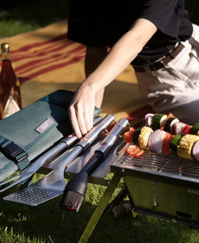 Joseph Joseph Grillout 4 Pc. Bbq Tool Set With Storage Case In Silver