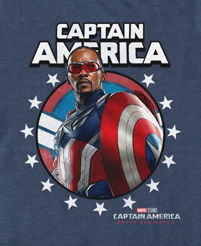 Marvel Men's Captain Crown Short Sleeve T-shirt In Navy Heather