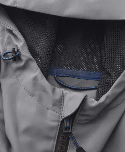 Hawke & Co. Men's All-season Lightweight Stretch Hooded Rain Jacket In Gray