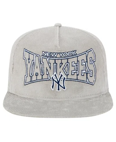 New Era Men's Gray New York Yankees Corduroy Golfer Snapback Hat In Gray
