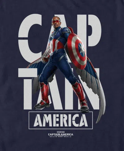 Marvel Men's Cap In Name Short Sleeve T-shirt In Navy