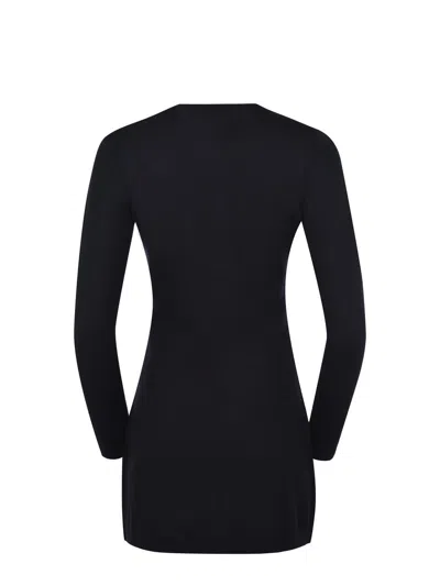 Diesel Placky V-neck Wool Mini Dress In Blue