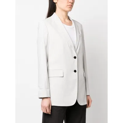 Theory Single-breasted Button Blazer In White