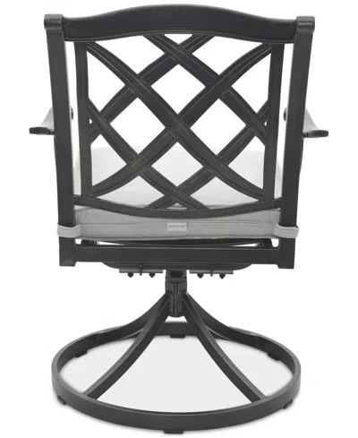 Agio Wythburn Mix And Match Lattice Outdoor Swivel Chair In Pearl White,pewter Finish