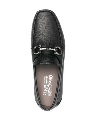 Ferragamo Gancini Leather Loafers In Multicolor