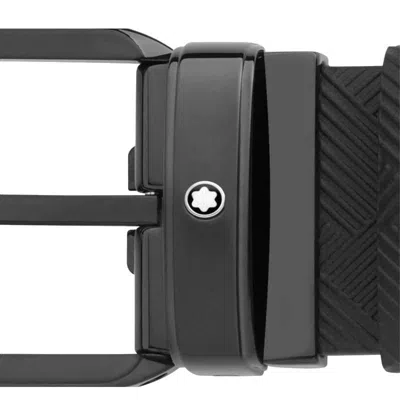 Montblanc Leather Reversible Belt In Black