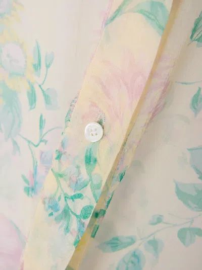 Chloé Puff-sleeve Blouse In Silk Mousseline In Nude