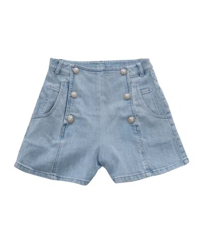 Balmain Belt Loop Shorts In Blue