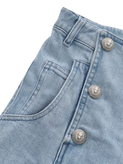 Balmain Belt Loop Shorts In Blue