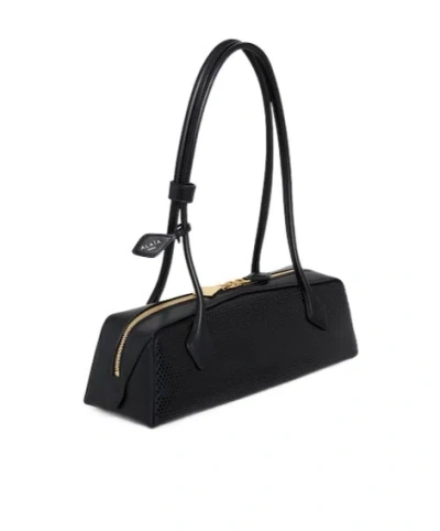 Alaïa Le Teckel Medium Leather Shoulder Bag In Black