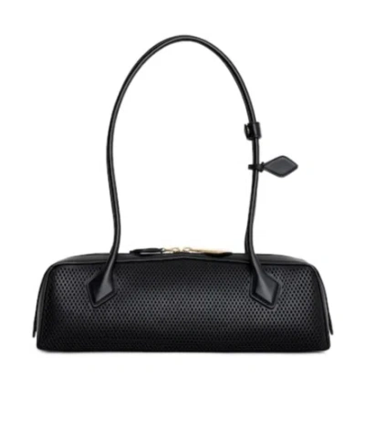 Alaïa Le Teckel Medium Leather Shoulder Bag In Black