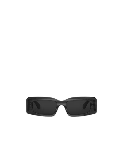 Alaïa Rectangular-frame Textured-acetate Sunglasses In Black