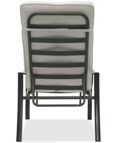 Agio Wythburn Mix And Match Lattice Outdoor Chaise Lounge In Pearl White,pewter Finish