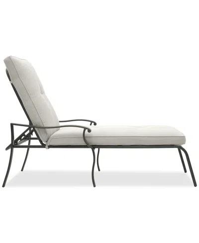 Agio Wythburn Mix And Match Lattice Outdoor Chaise Lounge In Pearl White,pewter Finish